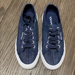 Superga | Cotu Blue Denim Chambray Lace Up Sneaker Shoes size 6